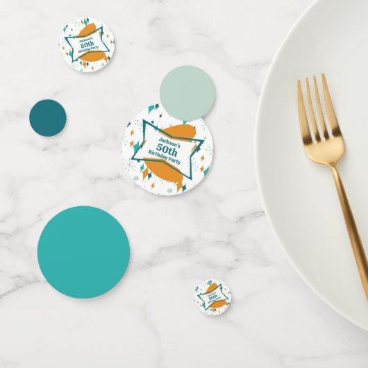 50e verjaardagsfeestje Retro Mid Century Any Age Confetti (Groep)