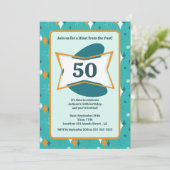 50e verjaardagsfeestje Retro Mid Century Any Age Kaart (Staand voorkant)