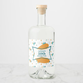 50e verjaardagsfeestje Retro Mid Century Any Age Likeurfles Etiket