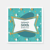50e verjaardagsfeestje Retro Mid Century Any Age Servet (Voorkant)