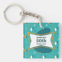 50e verjaardagsfeestje Retro Mid Century Any Age Sleutelhanger