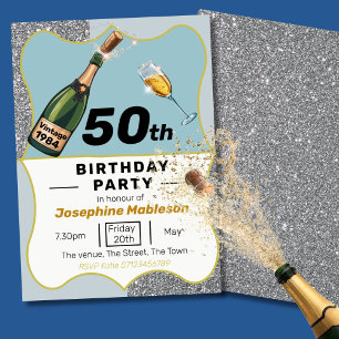 50e verjaardagsfeestje  stijl kaart
