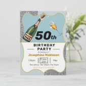 50e verjaardagsfeestje  stijl kaart (Staand voorkant)