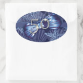 50e verjaardagsfeestje strandviering ovale sticker (Tas)