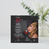 50e verjaardagsfeestje voor jong meisje cocktail u kaart (Staand voorkant)