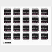 50e verjaardagsfeestje Zebra met roze aangepaste n Vierkante Sticker (Vel)
