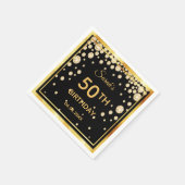 50e verjaardagsfeestje zwart gouden diamanten servet (Hoek)