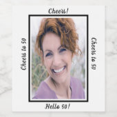 50e verjaardagsfoto's, 50-jarige vrouwen wijn etiket (Enkel label)