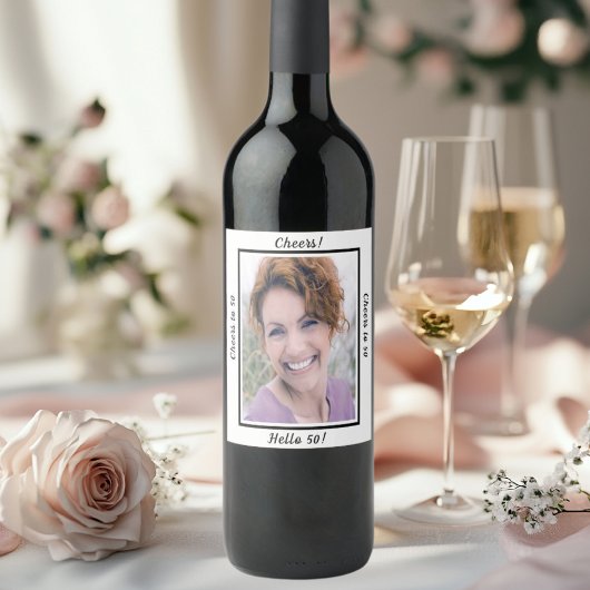 50e verjaardagsfoto's, 50-jarige vrouwen wijn etiket