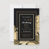 50e verjaardagsgoud, geel & geel roos kaart (Voorkant)