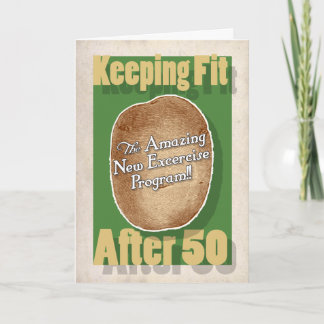 50e verjaardagskaart: Fitnessprogramma voor aardap Kaart