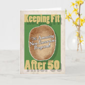 50e verjaardagskaart: Potato Bag Fitness Programma (Gele Bloem)