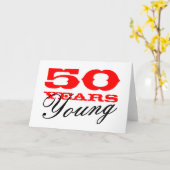 50e verjaardagskaart voor 50 jaar jong man of vrou kaart (Gele Bloem)