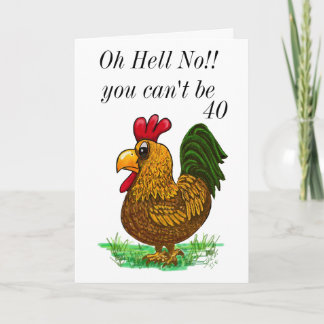 50e verjaardagskaart voor een haan, Oh Hell No Bedankkaart