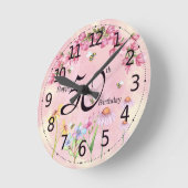 50e verjaardagsklok met bloem en bijen ronde klok (Hoek)