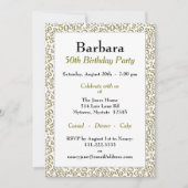 50e verjaardagspartij Goud/Wit Nummerpatroon Kaart (Voorkant)