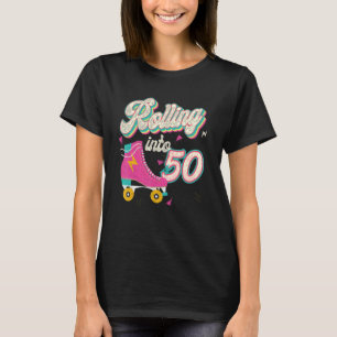 50e Verjaardagsrol Schaatsen Rolling In 50 Jaar T-shirt