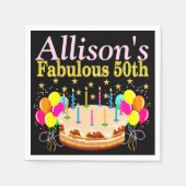 50E VERJAARDAGSTAART GEPERSONALISEERDE FEEST SERVE SERVET (Voorkant)