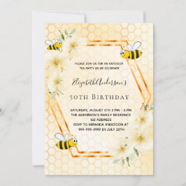 50e verjaardagstheefeestje honingraat hommels kaart