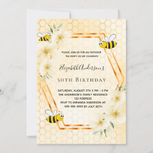 50e verjaardagstheefeestje honingraat hommels kaart