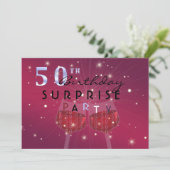 50e verjaardagsverrassingsfeestuitnodiging kaart (Staand voorkant)