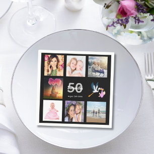 50e verlichtingspartij foto collage zwart servet