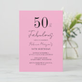 50e verluetingsfeest Vijftig en Fabulous Script Kaart (Staand voorkant)