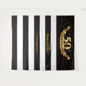 50e verluisterfeest decoratie banner goud wandkleed (Voorkant (horizontaal))