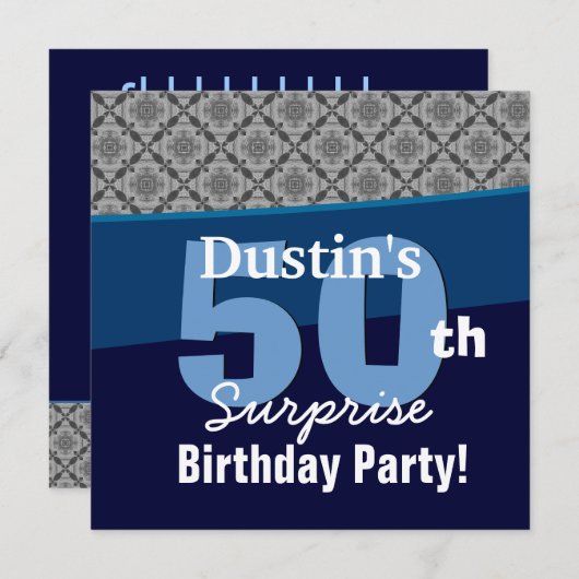 50e verraderssenijfer Silver Diagonaal Geometrisch Kaart (Voorkant / Achterkant)