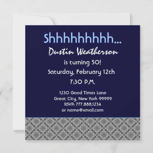 50e verraderssenijfer Silver Diagonaal Geometrisch Kaart (Achterkant)