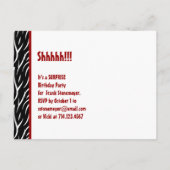 50e verrassing Save the Date Modern Zwart Wit Rood Aankondigingskaart (Achterkant)