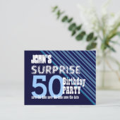 50e Verrassing Verjaardag Save the Date Diagonal V Aankondigingskaart (Staand voorkant)