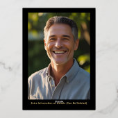 50e Verrassing Verjaardagsfoto op Black & Gold Folie Uitnodiging (Achterkant)