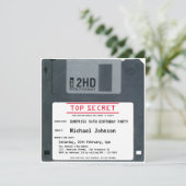 50e verrassingsdag bovenste geheime retro 80s schi kaart (Staand voorkant)