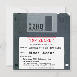 50e verrassingsdag bovenste geheime retro 80s schi kaart