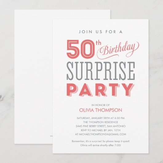 50e verrassingsdag kaart (Voorkant / Achterkant)