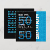 50e verrassingsdag Modern Turquoise Blue V102 Kaart (Voorkant / Achterkant)