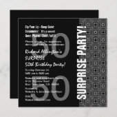 50e verrassingsdag moderne zwarte grijs kaart (Voorkant / Achterkant)