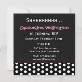 50e verrassingsdag pooldots en roze D541 Kaart (Achterkant)