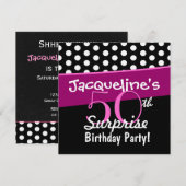 50e verrassingsdag pooldots en roze D541 Kaart (Voorkant / Achterkant)