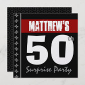50e verrassingsdag rood zwart wit metaal kaart (Voorkant / Achterkant)