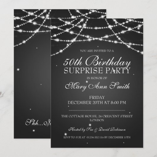 50e verrassingsdag strijkstrips zwart kaart (Voorkant / Achterkant)