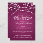 50e verrassingsdag tekenreeksdraden roze kaart (Voorkant / Achterkant)