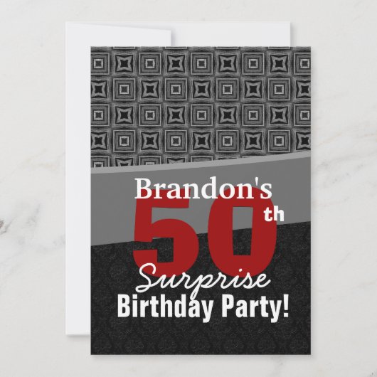 50e verrassingsdag zwart wit Y328 Kaart (Voorkant)