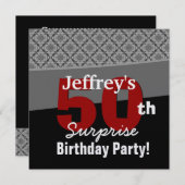 50e verrassingsdag zwarte rode witte diamanten kaart (Voorkant / Achterkant)