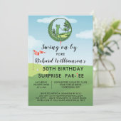 50e Verrassingsfeest Mannen golfthema Kaart (Staand voorkant)