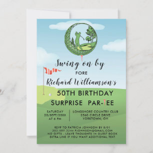 50e Verrassingsfeest Mannen golfthema Kaart