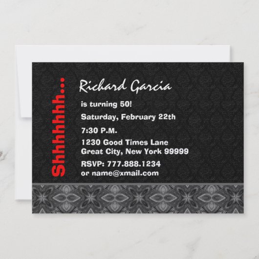 50e verrassingspartij: zilver zwart en rood kaart (Achterkant)