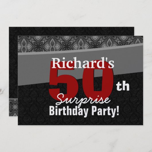 50e verrassingspartij: zilver zwart en rood kaart (Voorkant / Achterkant)