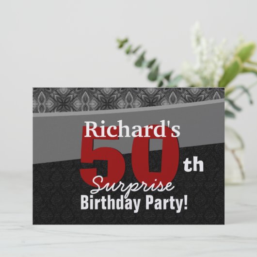 50e verrassingspartij: zilver zwart en rood kaart (Staand voorkant)